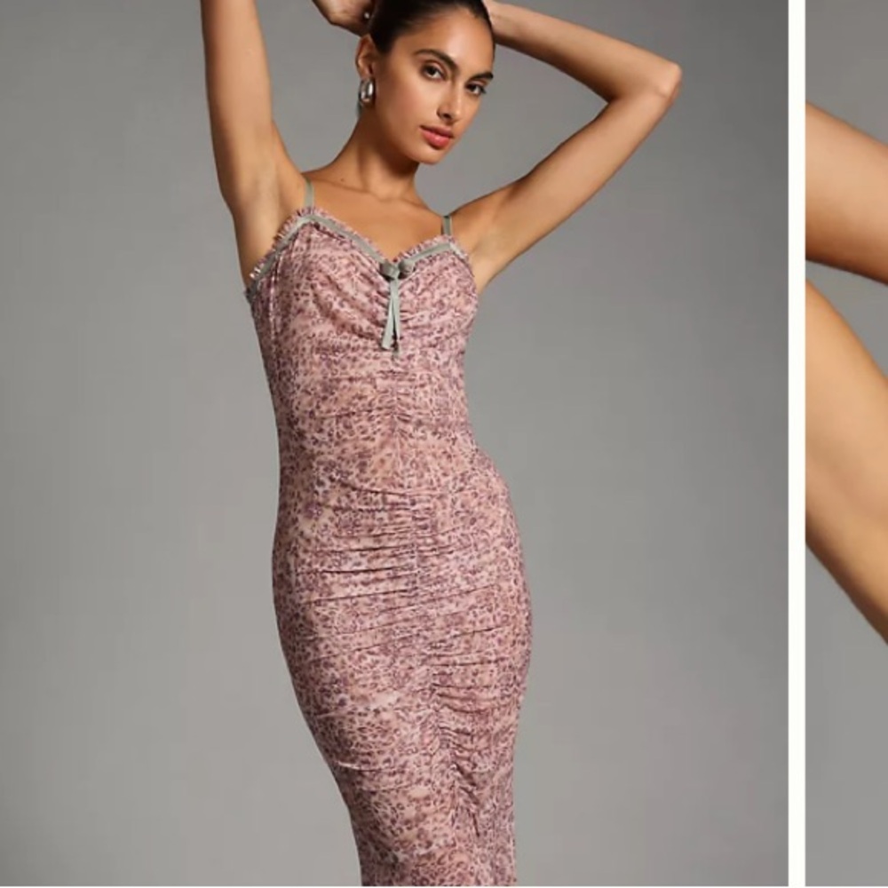 Anthropologie sheer mesh dress size small